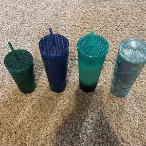 Set of Four Brand New Starbucks Holiday Tumblers
